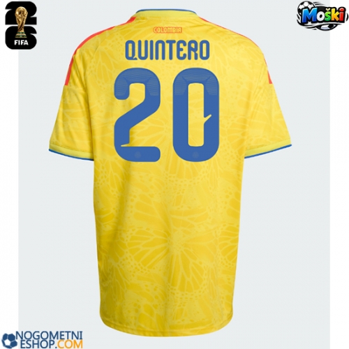 Moški Nogometni dresi Kolumbija Juan Fernando Quintero #20 Domači SP 2026 Kratek Rokav